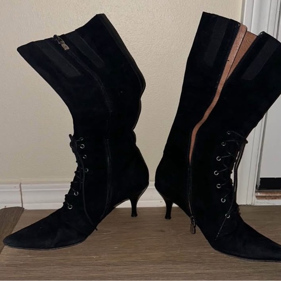 Donald Pliner Lace-up Heeled Boots - Picture 3 of 3